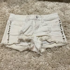 Studded Distressed Shorts